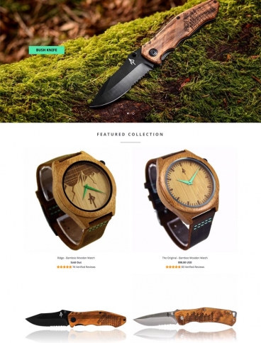 eCommerce website: AP Wood Watches