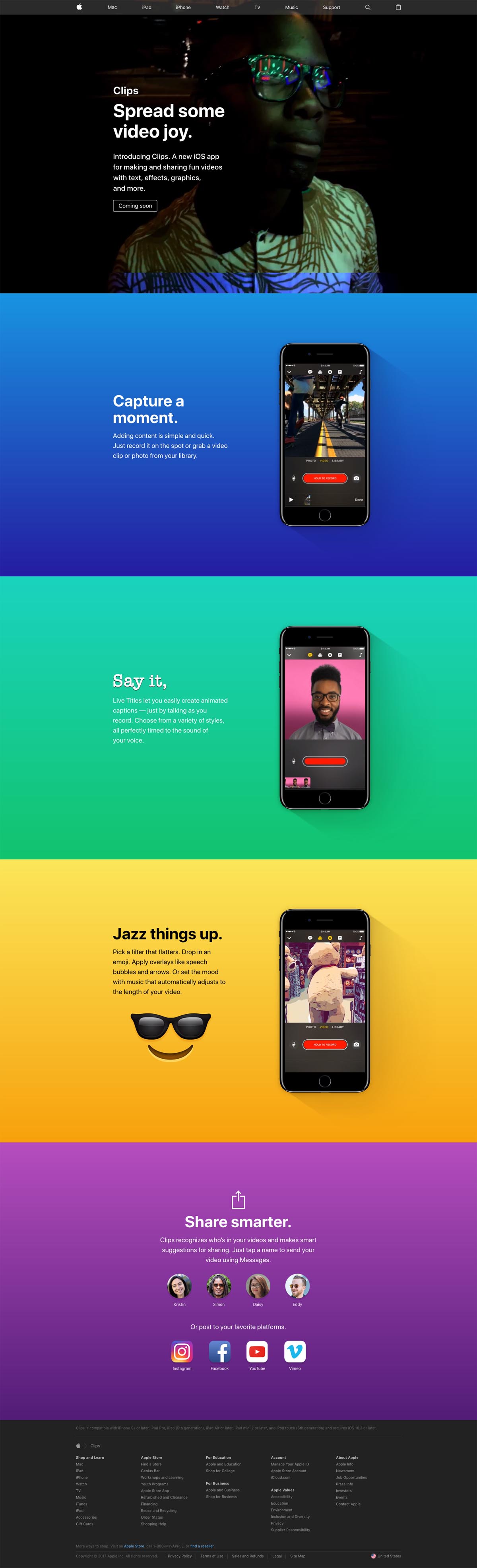 eCommerce website: Apple Clips