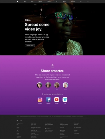 eCommerce website: Apple Clips