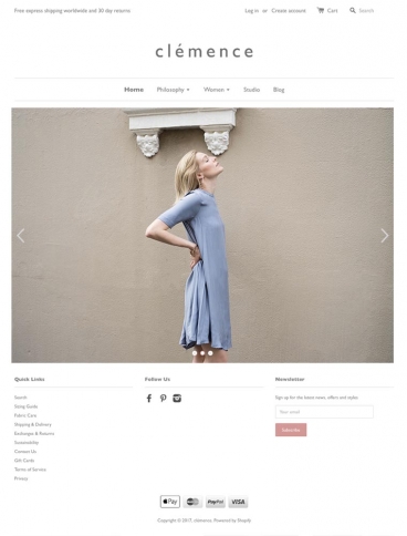 eCommerce website: Clemence