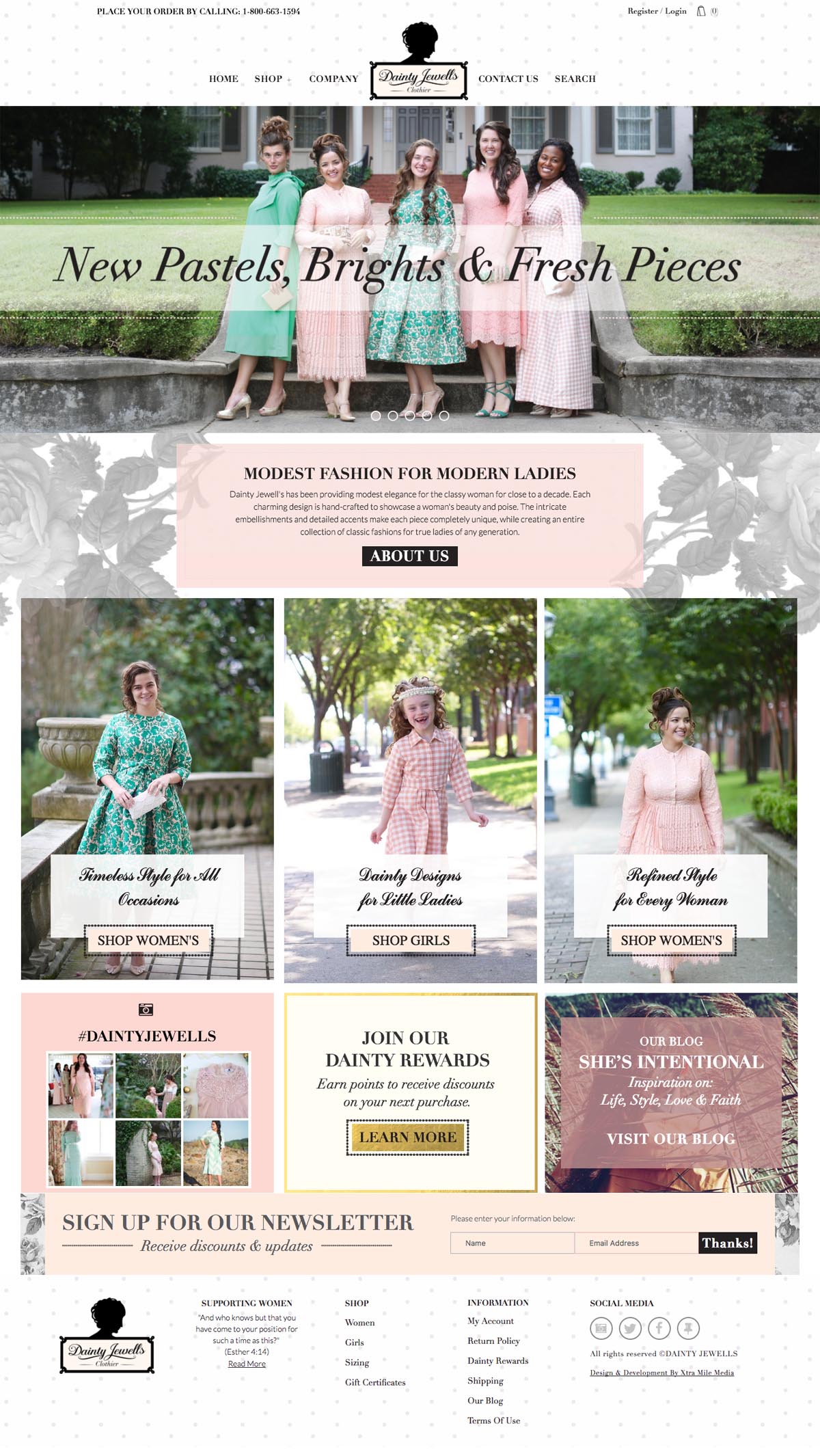 eCommerce website: Dainty Jewell’s