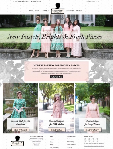 eCommerce website: Dainty Jewell’s