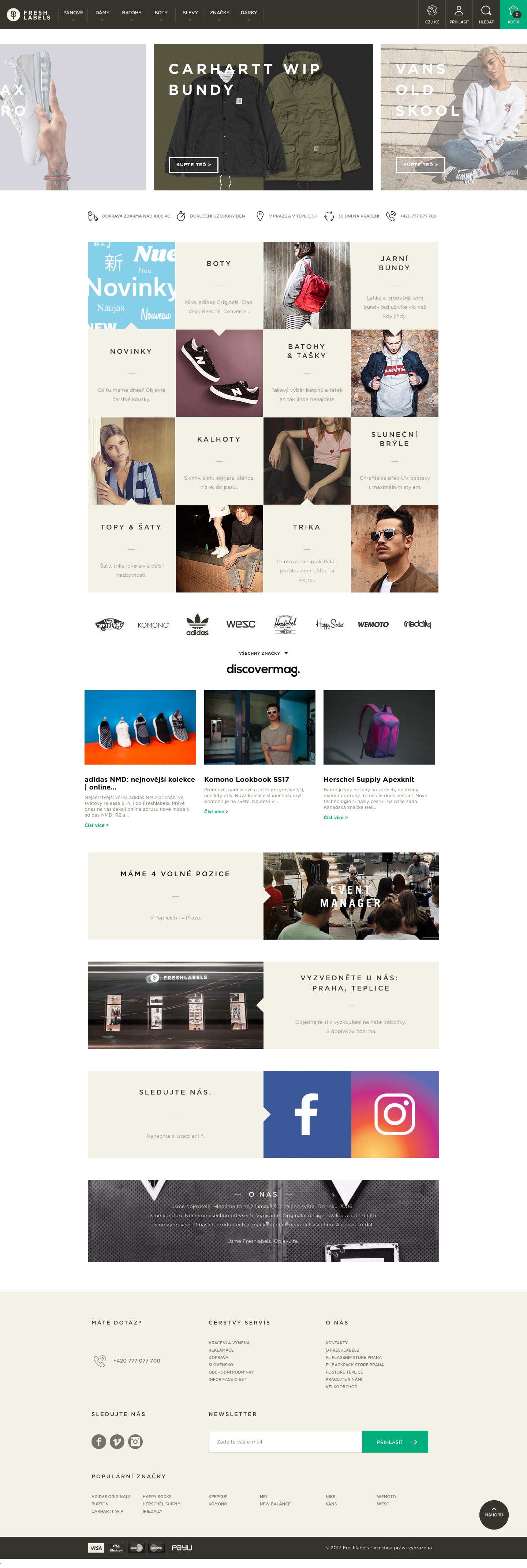 eCommerce website: Freshlabels