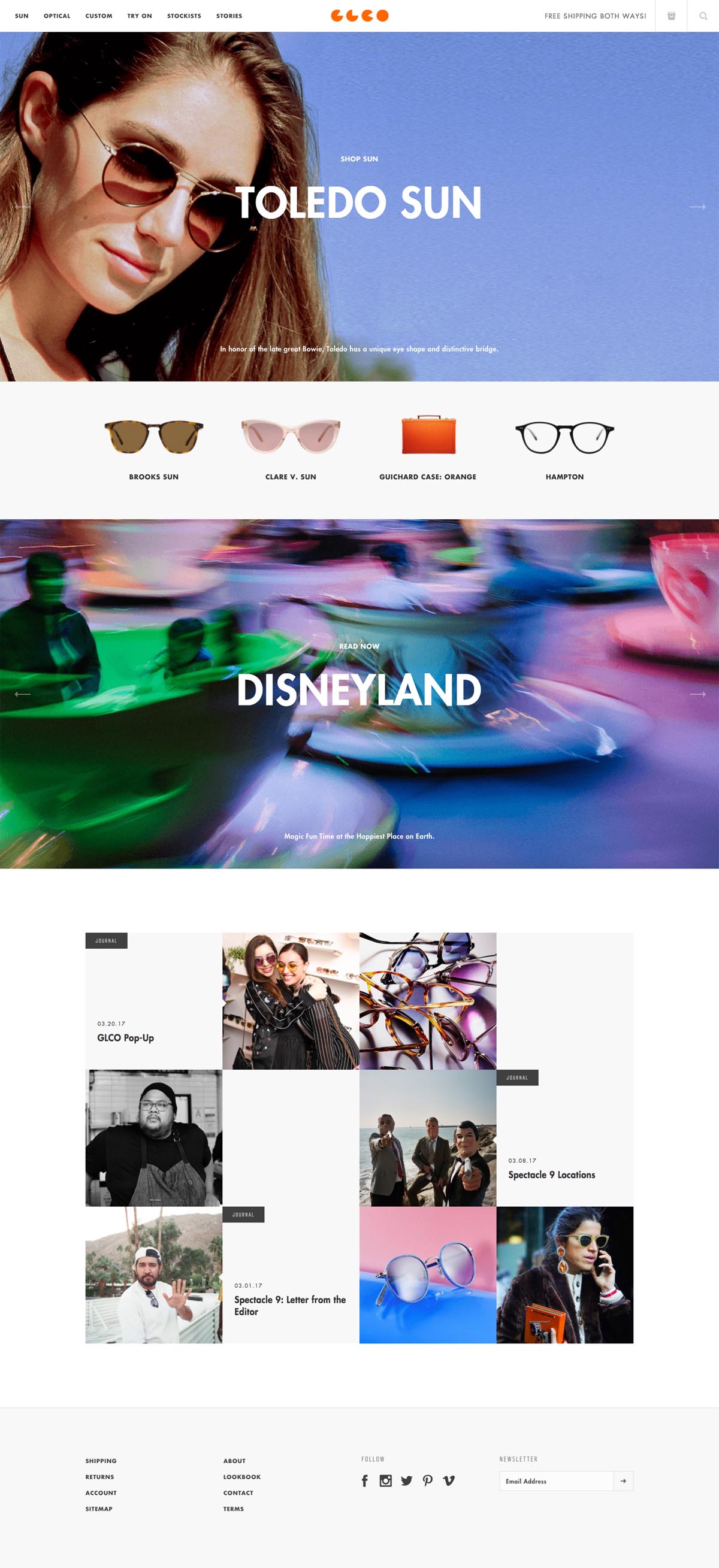 eCommerce website: Garrett Leight