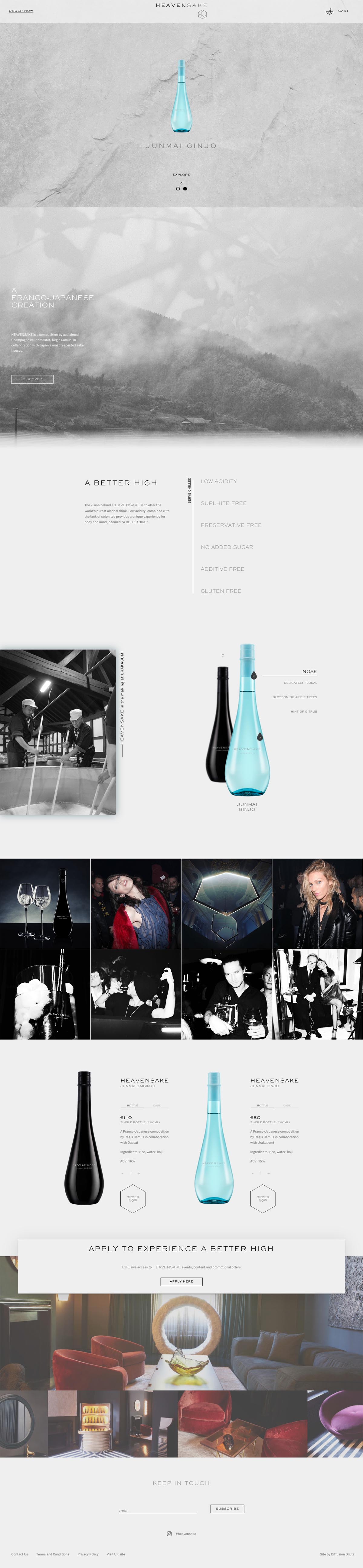 eCommerce website: HEAVENSAKE