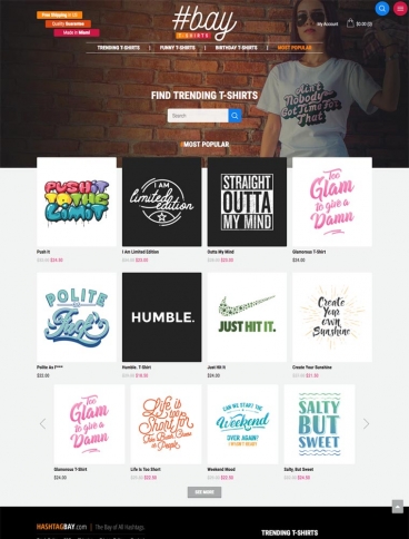 eCommerce website: HashtagBay