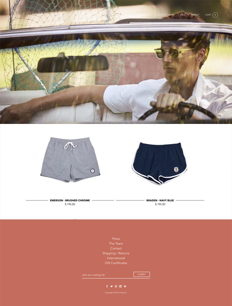 eCommerce website: Katama Swim