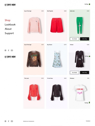 eCommerce website: Le Cafe Noir Studio