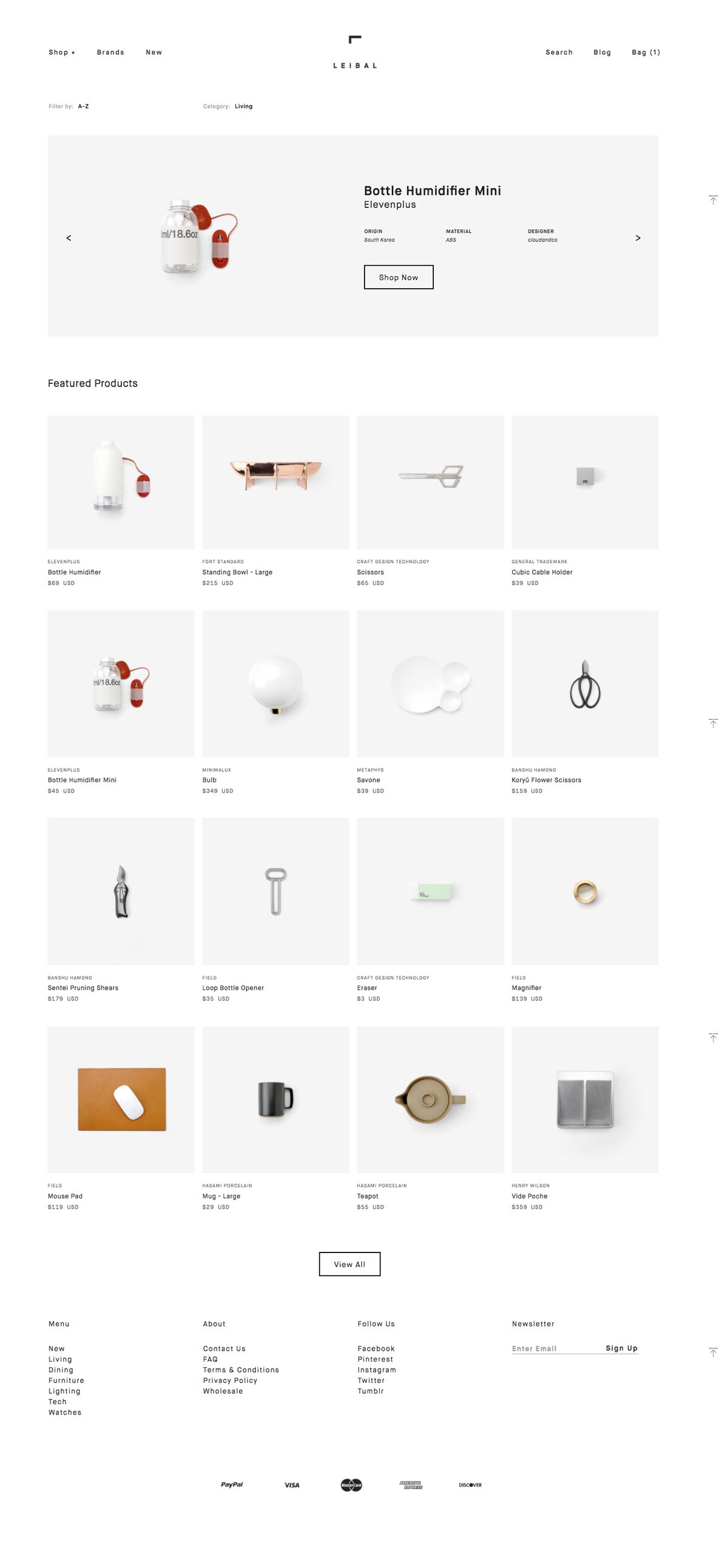 eCommerce website: Leibal