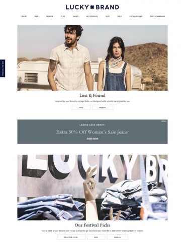 eCommerce website: Lucky Brand