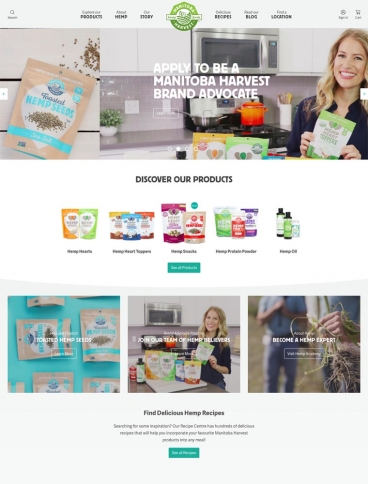 eCommerce website: Manitoba Harvest