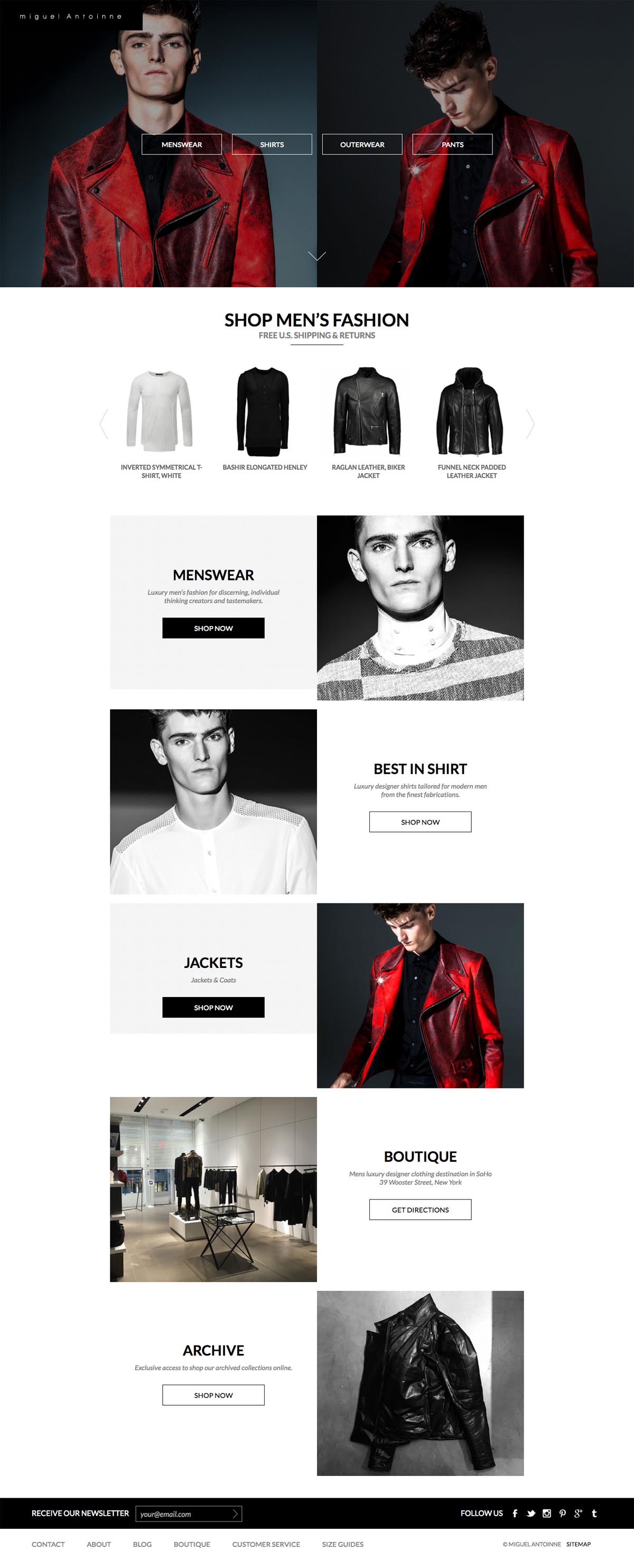 eCommerce website: Miguel Antoinne
