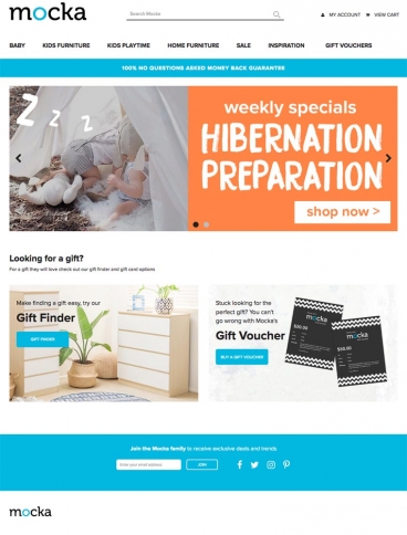 eCommerce website: Mocka Australia