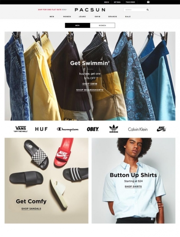 eCommerce website: PacSun