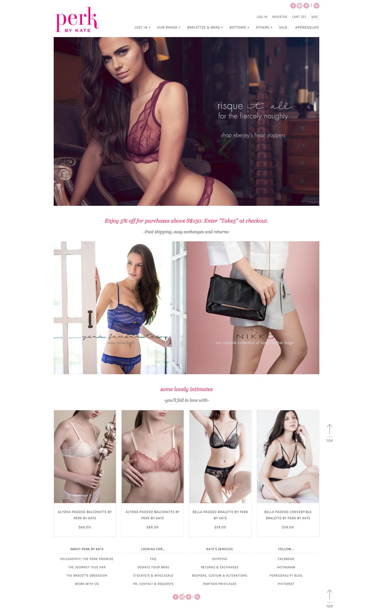 eCommerce website: Perk by Kate