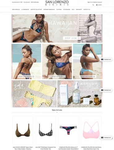 eCommerce website: San Lorenzo Bikinis