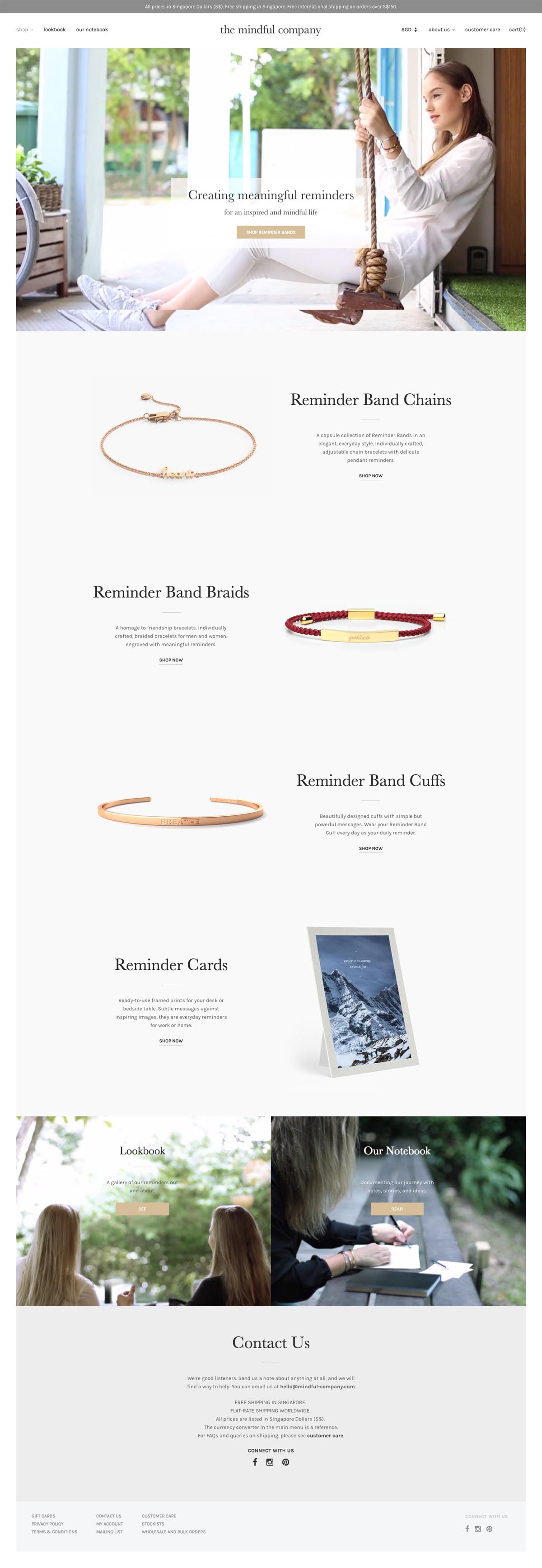 eCommerce website: The Mindful Company