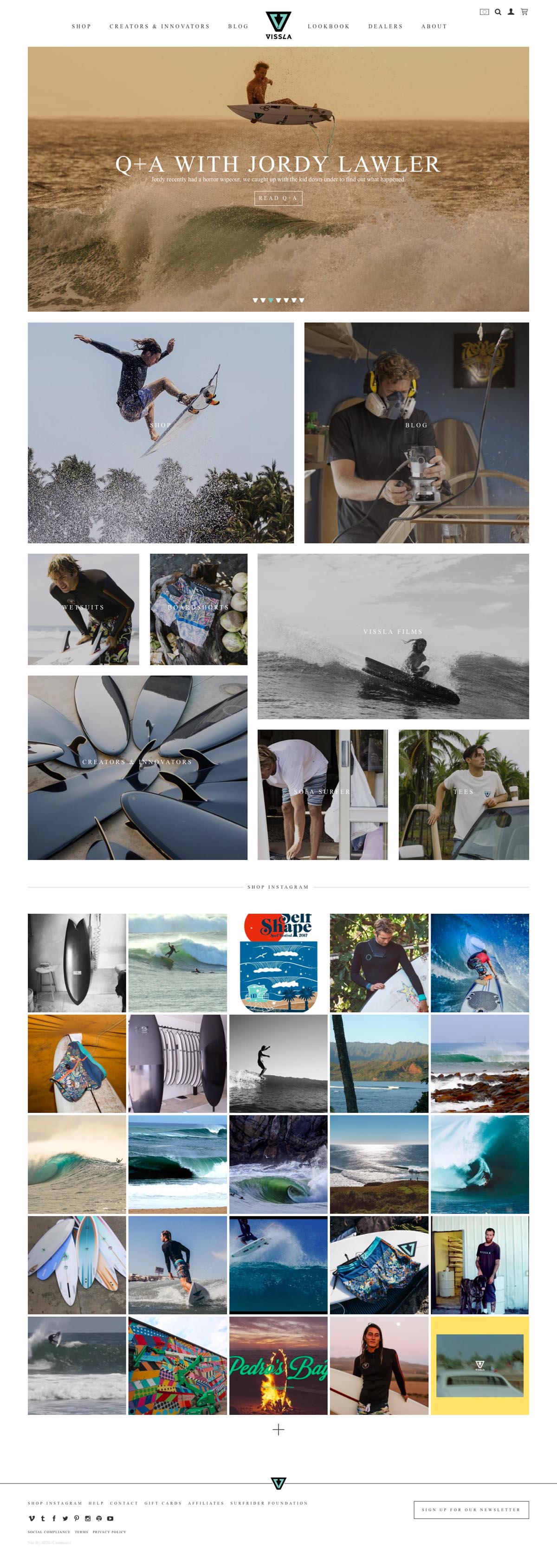 eCommerce website: VISSLA