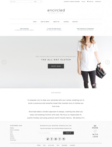 eCommerce website: encircled