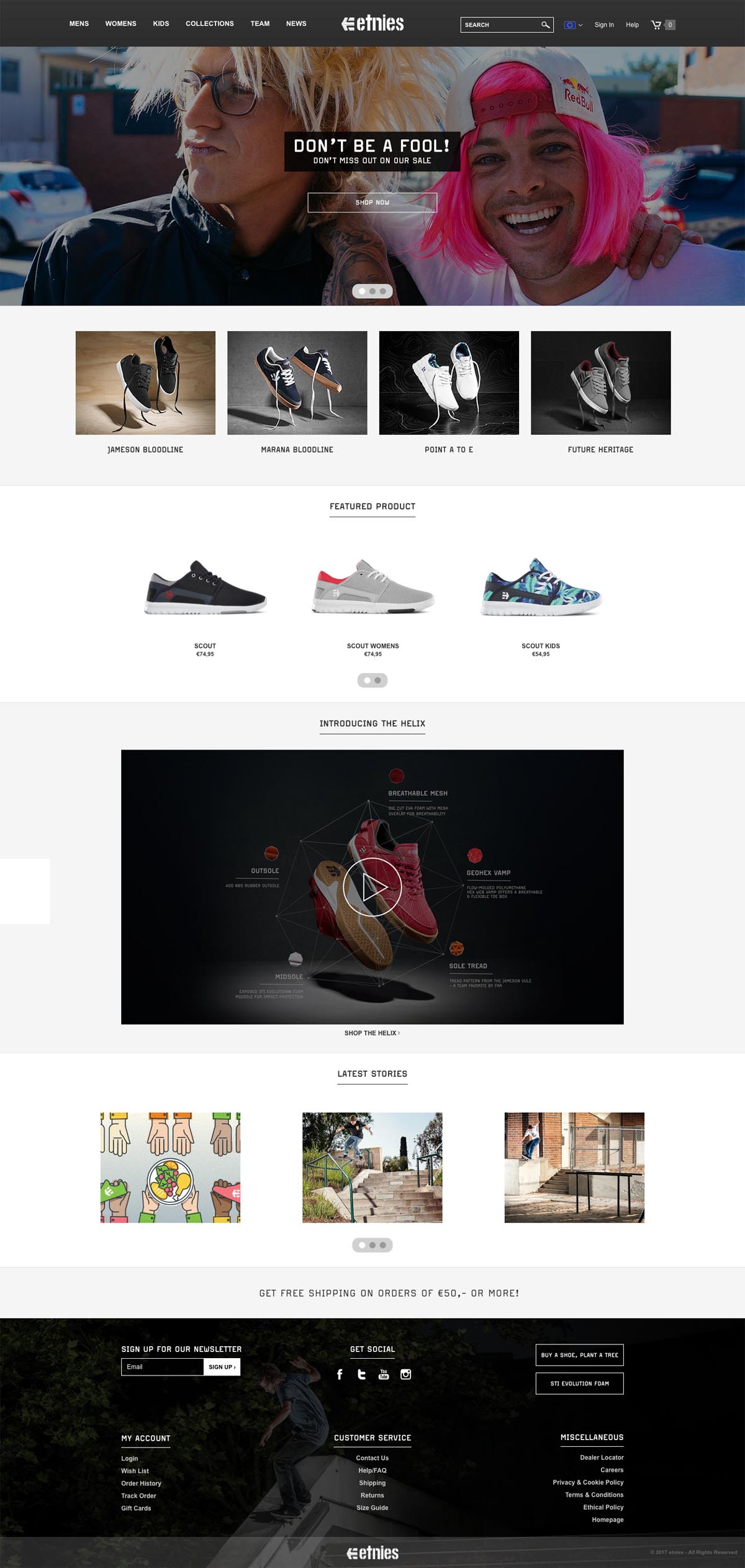 eCommerce website: etnies