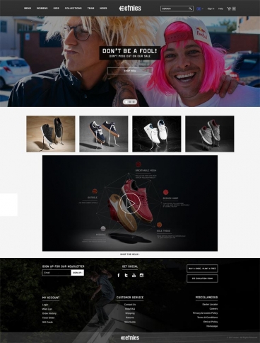 eCommerce website: etnies