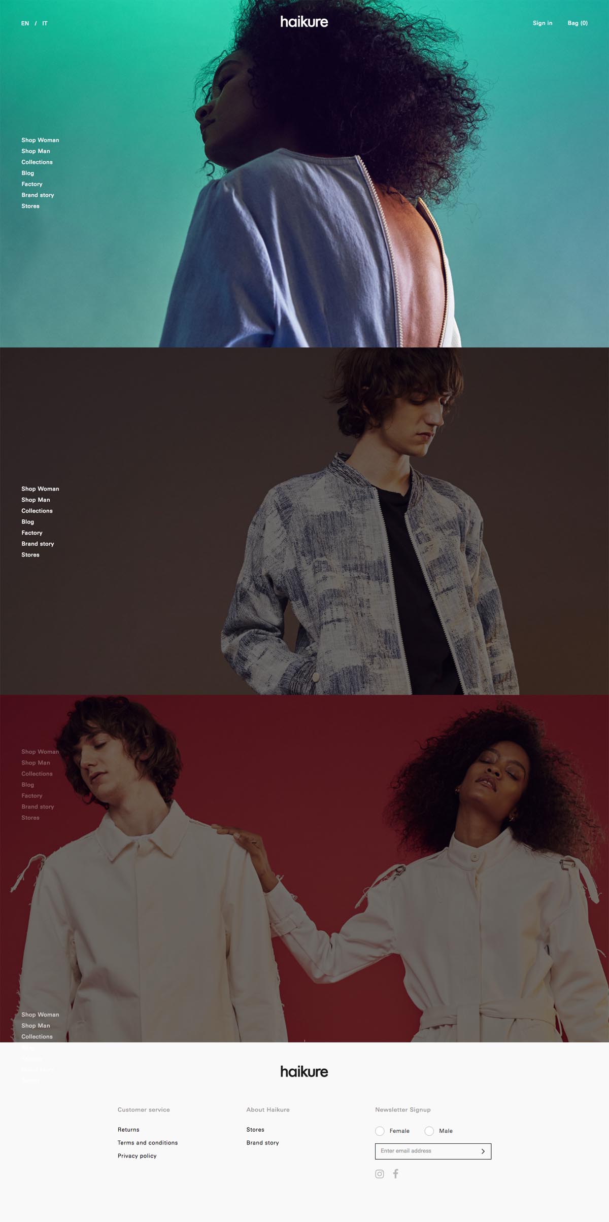 eCommerce website: Haikure