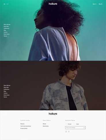 eCommerce website: Haikure