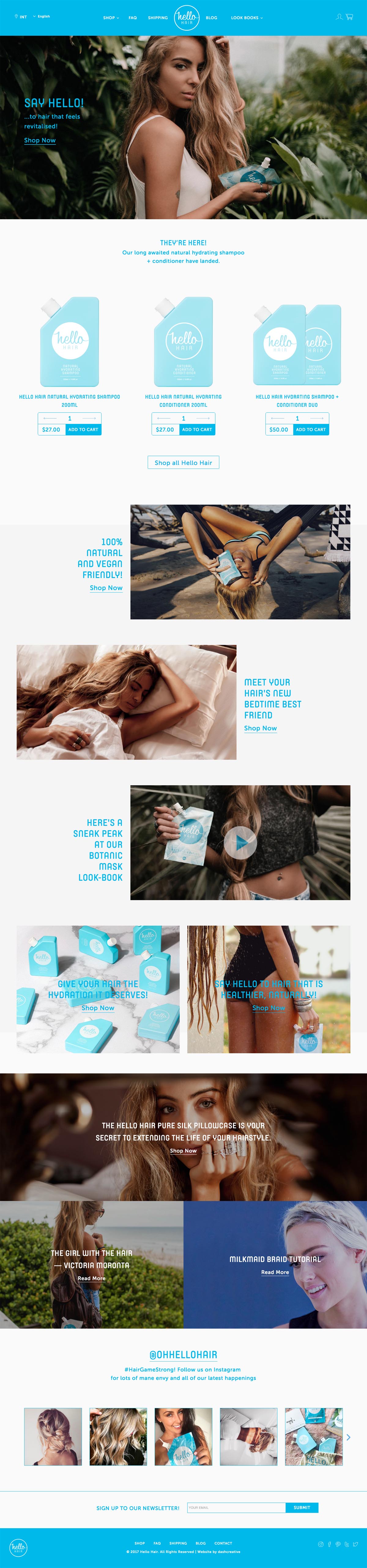 eCommerce website: Hello Hair