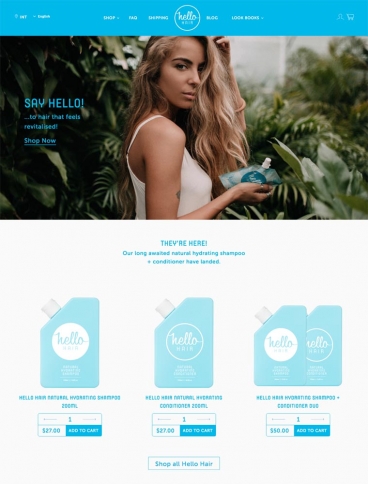eCommerce website: Hello Hair
