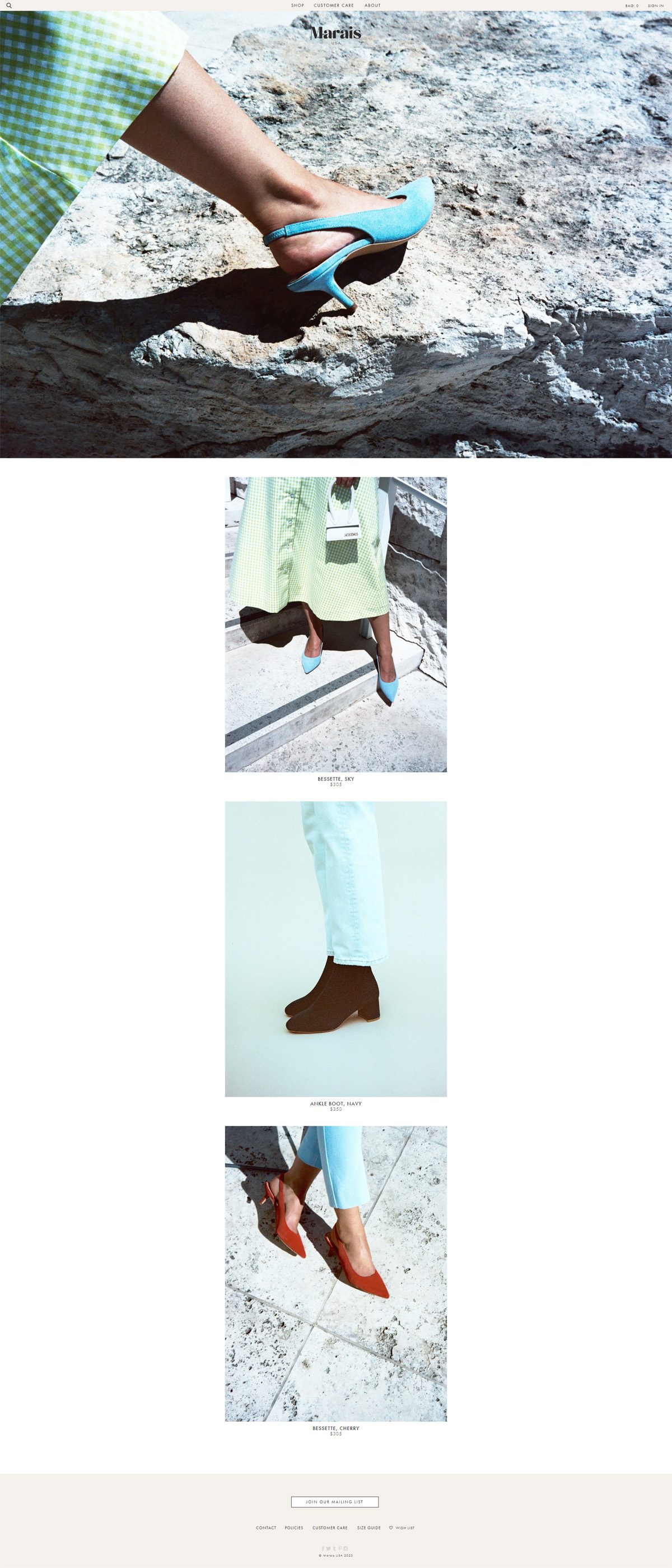 eCommerce website: Marais