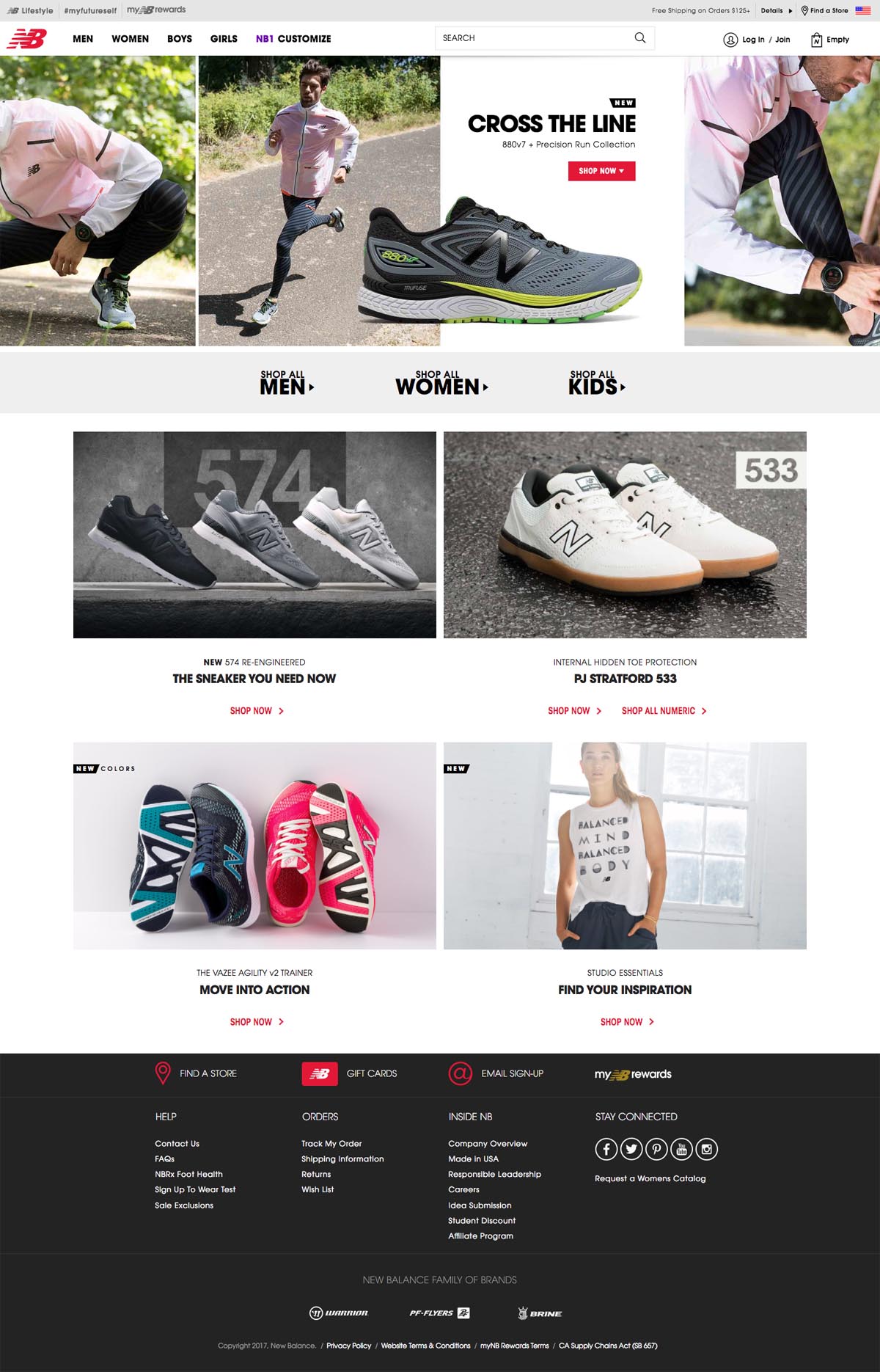 eCommerce website: New Balance