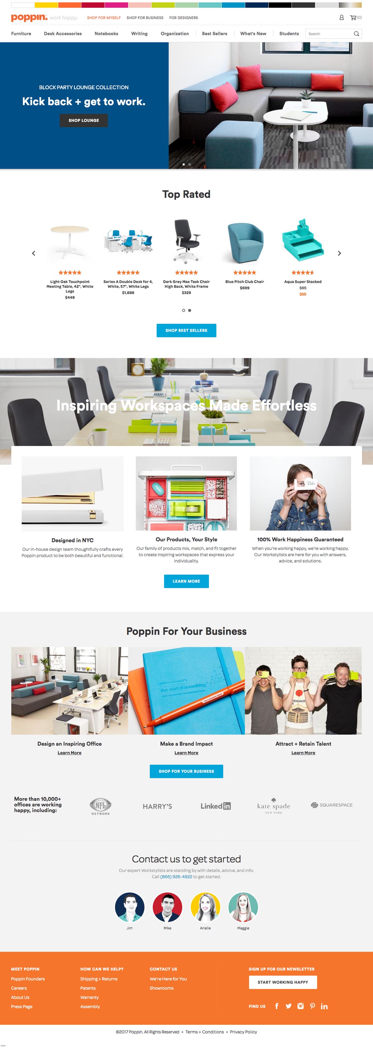 eCommerce website: Poppin