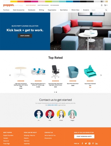 eCommerce website: Poppin