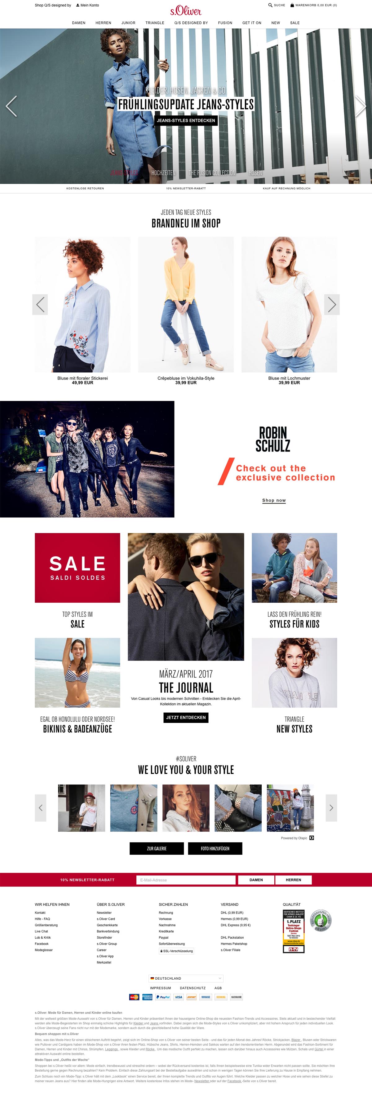 eCommerce website: s.Oliver