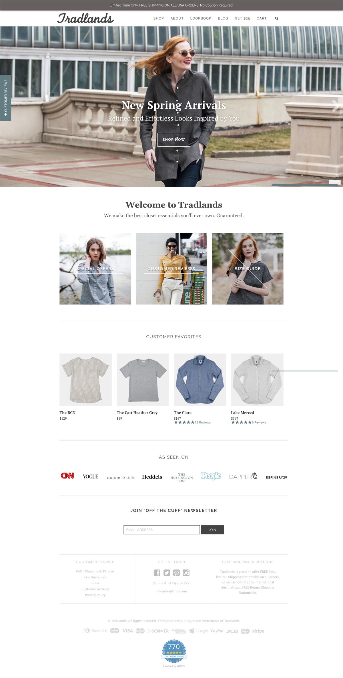 eCommerce website: Tradlands