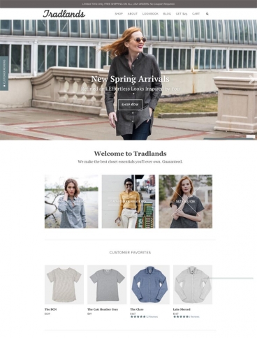 eCommerce website: Tradlands