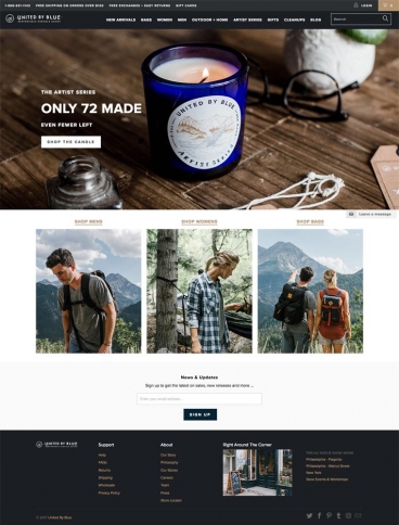 eCommerce website: United By Blue
