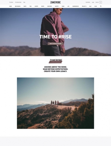 eCommerce website: Zanerobe