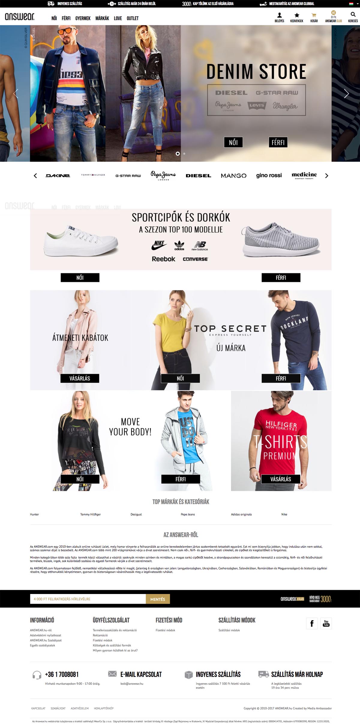 eCommerce website: ANSWEAR