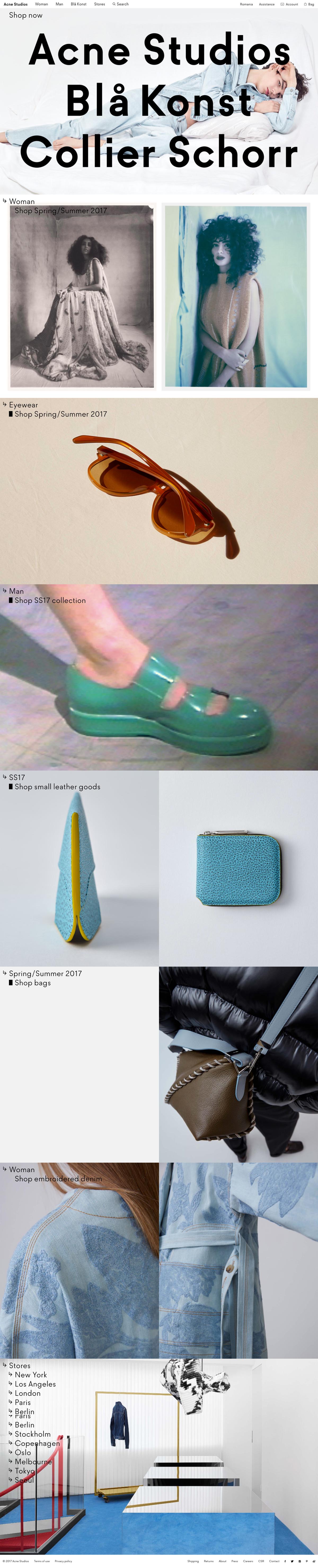 eCommerce website: Acne Studios