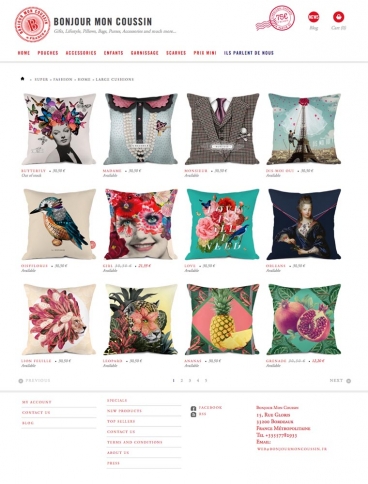 eCommerce website: Bonjour Mon Coussin