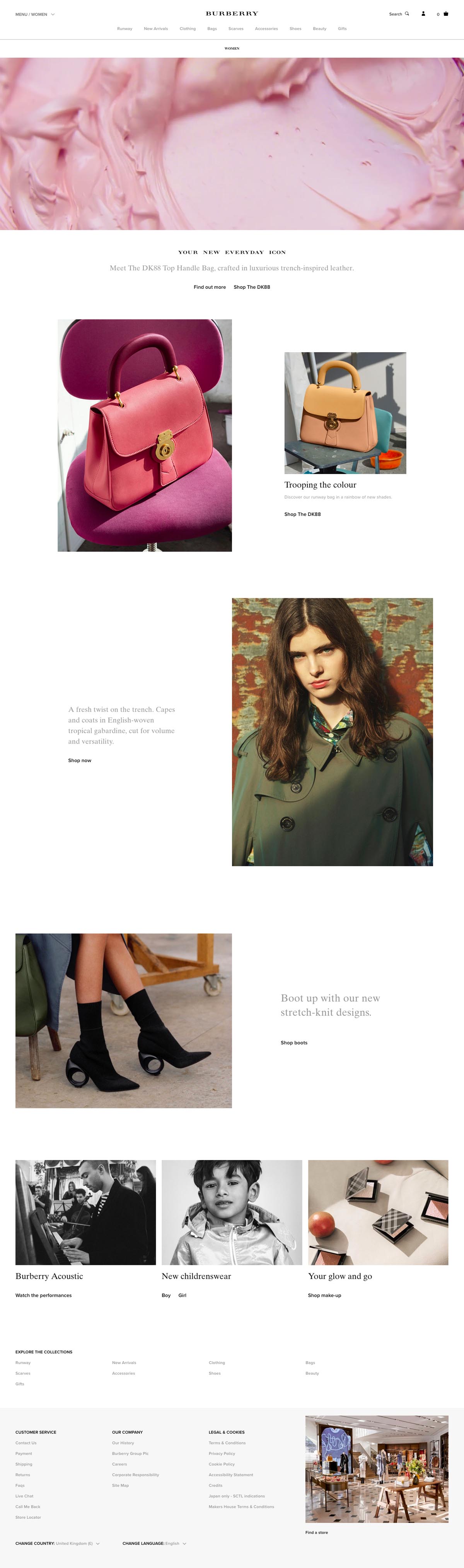 eCommerce website: Burberry