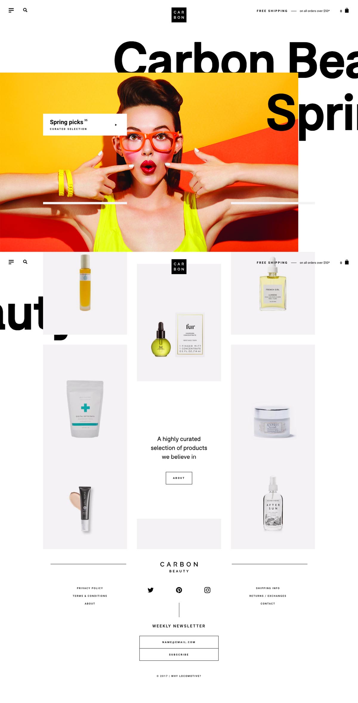 eCommerce website: Carbon Beauty