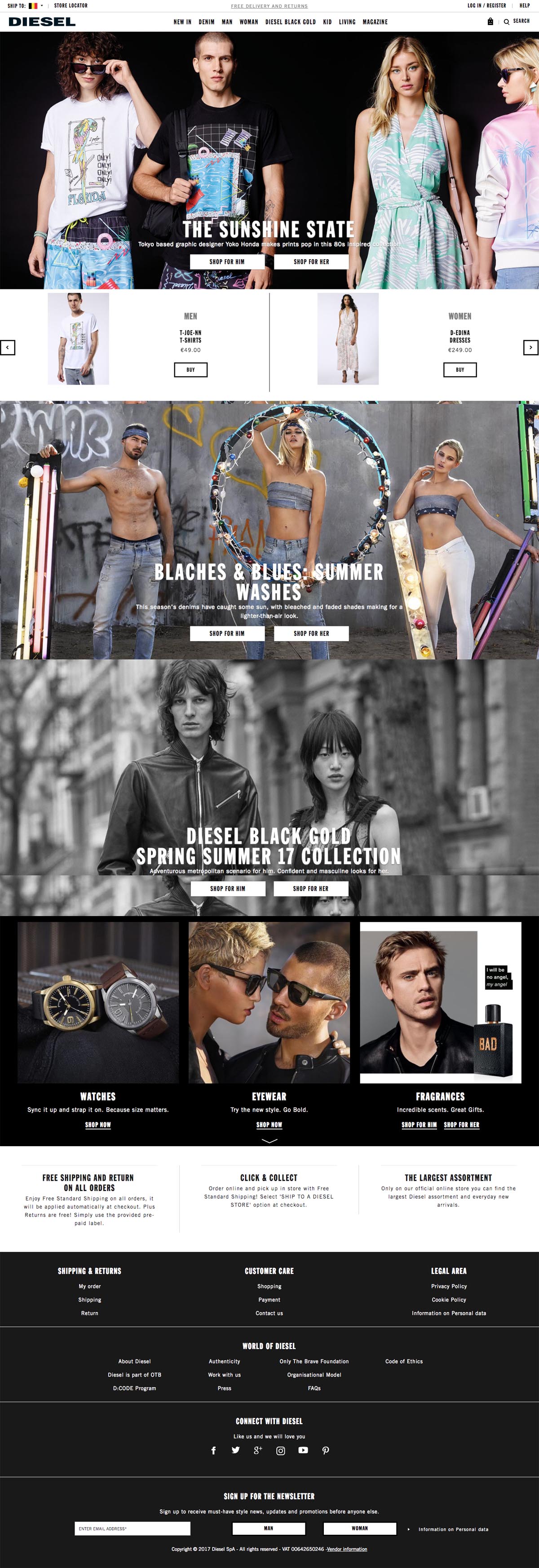 eCommerce website: Diesel