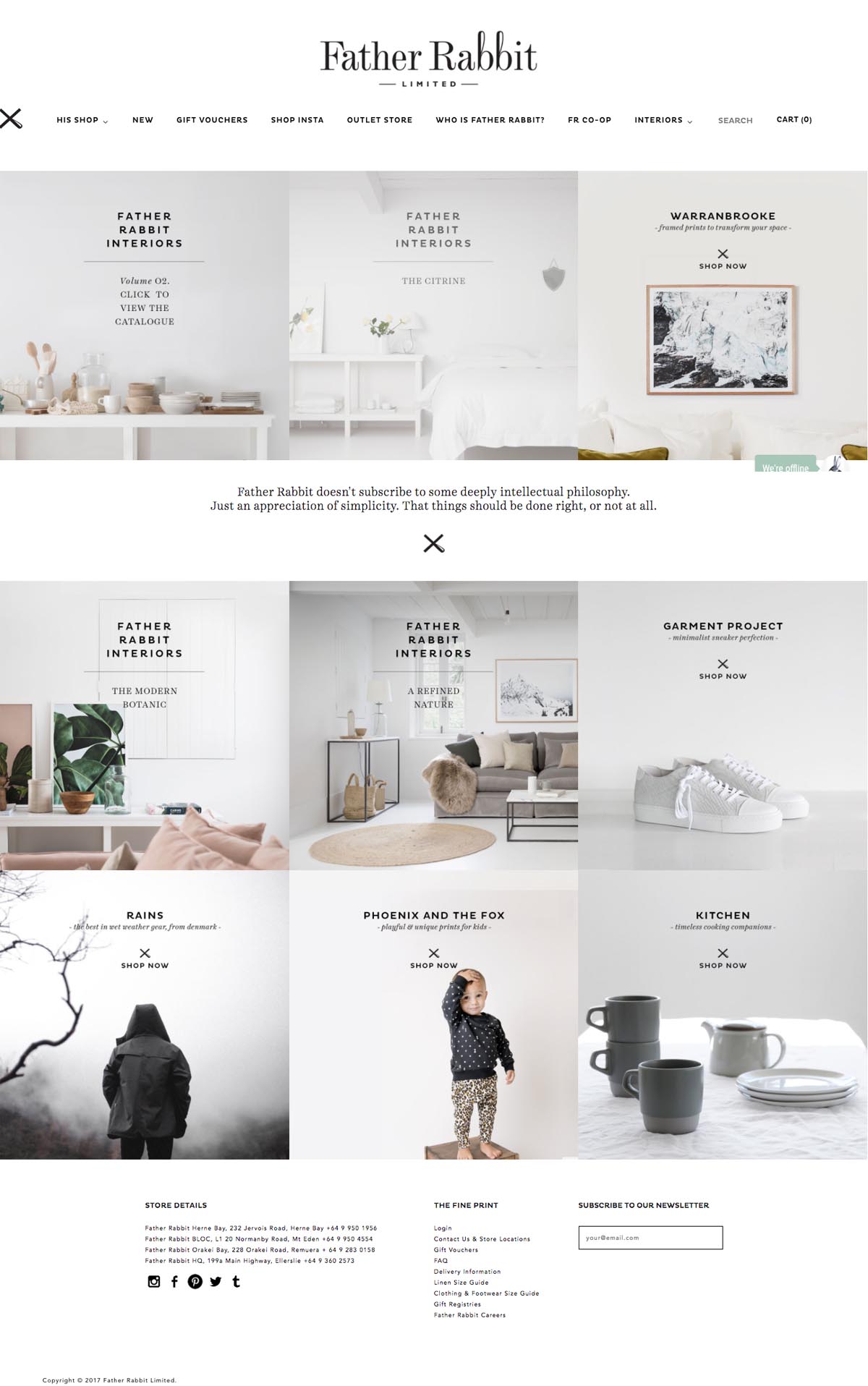 eCommerce website: Father Rabbit