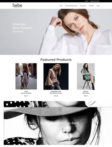eCommerce website: Hebe Designer Boutique