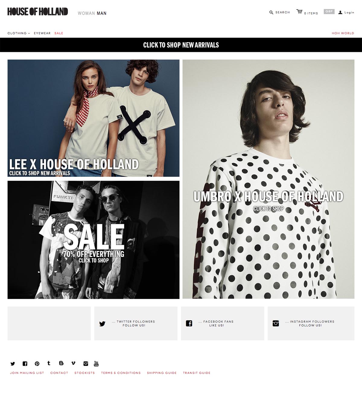 eCommerce website: House of Holland