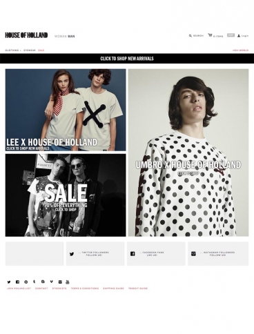 eCommerce website: House of Holland