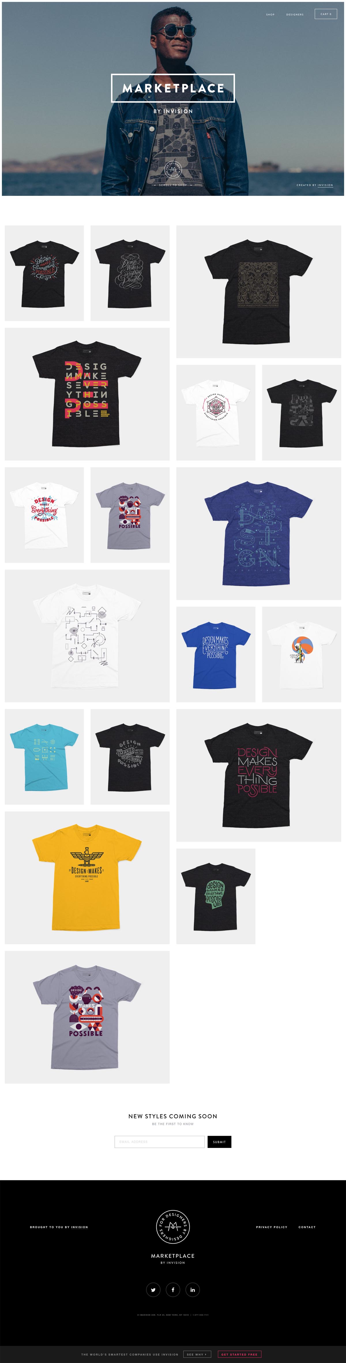 eCommerce website: InVision Marketplace