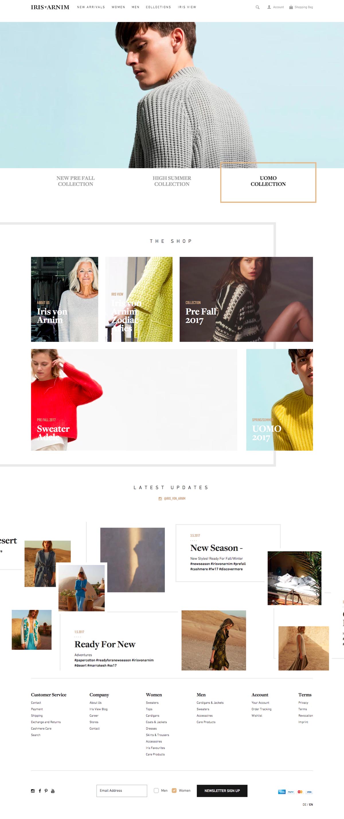 eCommerce website: Iris von Arnim